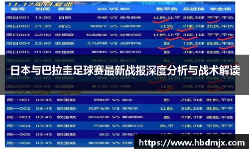 日本与巴拉圭足球赛最新战报深度分析与战术解读